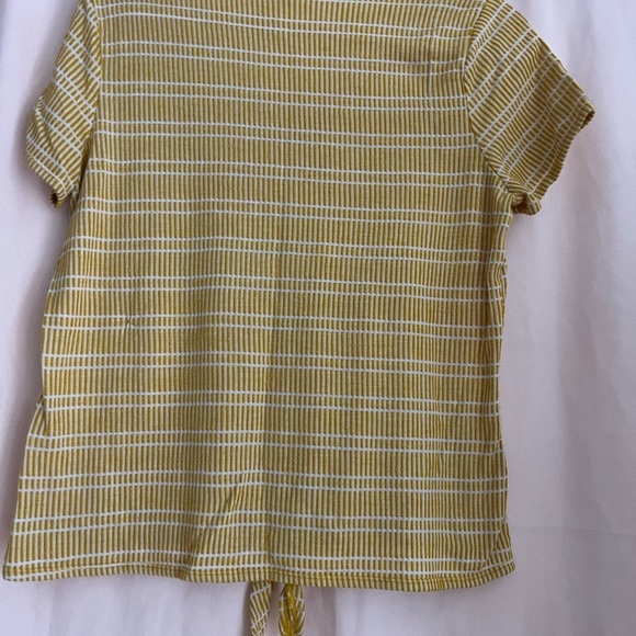 Yellow Button-Down Tie-Front Top - Picture 6 of 6